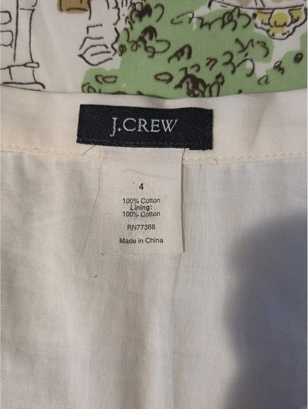 J.Crew Sz 4 Paris Street Scene A-Line Skirt Vintage